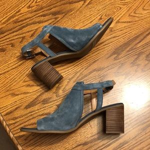Franco Sarto Blue Suede Sandals